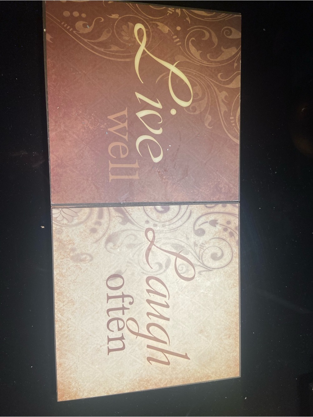 Home Accents 'Live Well / Laugh Often' Brown Decorative Wall Plaque Set